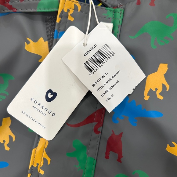 Korango fleece lined boys Jurassic raincoat - 2T NWT - Picture 4 of 4